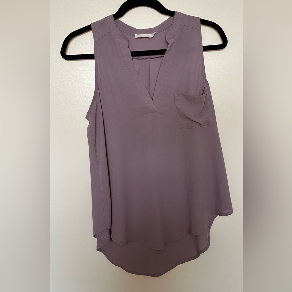 Lush Purple Sheer Tank Top, size S